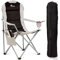 SUNMER Padded Camping Chair - Deluxe, Folding, with Cup Holder and Side Pockets, Holds up to 120kg - Lightweight 3.3kg per Chair - Black & Grey