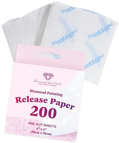Diamond Art Club 200-delars premium diamantmålning, frigöringspapper, flerfunktionellt målningspapper, förskurna omslag, 10 x 10 cm (4 tum x 4 tum)