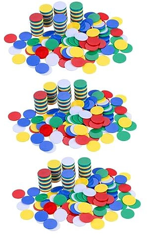 ibasenice 600pièces Jetons De Pour Apprentissage Disques De Bingo Plastique Pour Mathématiques Et Activités Ludiques