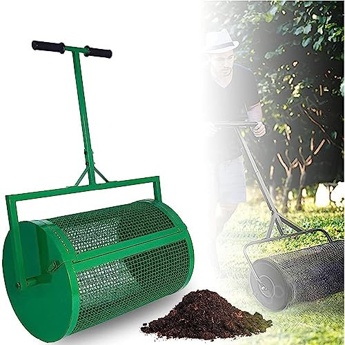 OSBELE Esparcidor de abono de 24 Pulgadas, esparcidor de abono para césped y jardín, con Mango Ajustable en Forma de T para Plantar y sembrar, esparcidores de Fertilizantes para césped y jardín,Se