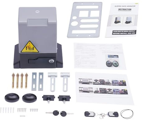 Azionamento per cancello scorrevole da 550 W, 1200 kg, apriporta scorrevole automatico con telecomandi Sliding Gate Opener con motore automatico apriporta cremagliera per porta cortile