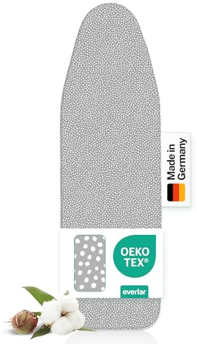 everlar® Premium Bügelbrettbezug 140x40 (XL) I Made in Germany I OEKOTEX100 I Bügeltischbezug I Komfortpolster I Bügelbezug für 130-140x38-45cm Bügelbrett Bezug I Bügelbrettbezug für Dampfbügelstation