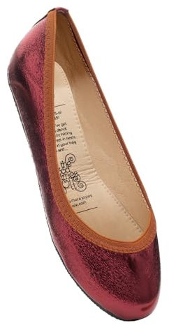 Rollasole Ballet Pumps – Ruby Red - Folding Flat Shoes for Women – Stylish Foldable Slip on Ballet Flats for Handbag (Red, UK Footwear Size System, Adult, Women, Numeric Range, Medium, 7, 8)