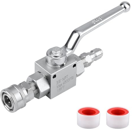 NQEUEPN Kit Valvola a Sfera per Idropulitrice Ad Alta Pressione, Valvola a Sfera a Sgancio Rapido 3/8 in Acciaio Inossidabile Alta qualità Adatta per Tubi Flessibili Pulizia Ad Alta Pressione