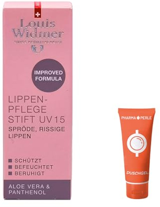 Louis Widmer Lippenpflege Stift UV 15, 1x 4,5 ml I Beruhigende Pflege bei spröden Lippen I mit Aloe Vera, Panthenol & LSF 15 I vegan, ohne Mikroplastik I Spar-Set plus Pharma Perle give-away