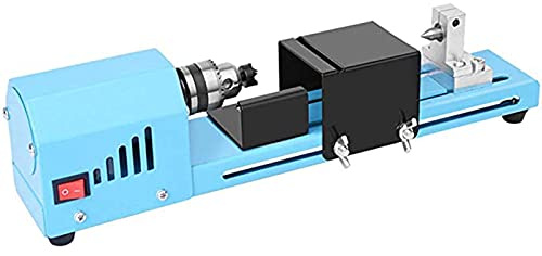 MRVAKDYDI Mini Torno para Madera, Mini Torno eléctrico portátil for Bricolaje con rectificado y Pulido de Cuentas for Grabado de Mesa