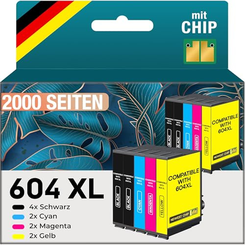 Amaprint Cartuchos de Impresora compatibles con Epson 604XL 604 XL para XP-3200 XP-4200 XP-2205 XP-4205 XP-3205 XP-2200 (Multipack 604-XL de 10)