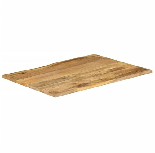 Eleganz Mesa de madera de mango maciza con borde de árbol, 90 x 80 x 3,8 cm, acabado natural para cocina, salón u oficina, duradero y respetuoso con el medio ambiente