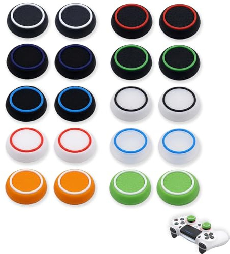 Zlokdraxy 20 Pièces Capuchon de Joystick pour PS5, Protection Anti-Usure et Grip Amélioré Compatible avec Manette DualSense Edge, Noir - Accessoires de Manette