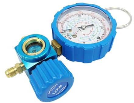 Manomètre de réfrigérant 500/800 PSI pression climatisation et manomètre vanne for R22 R134a R404A(Blue-2)