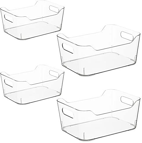 Navaris Kühlschrank Organizer für Lebensmittel - 4x Schubladen Aufbewahrung Ordnungssystem für Schrank - Aufbewahrungsboxen aus Kunststoff