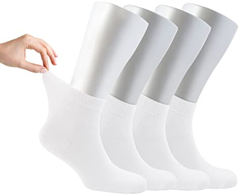 Cosyfeel® Women Loose Diabetic Socks | 4-Pack Neuropathy Ankle Socks for Ladies | Super Soft Eco-Friendly Bamboo Material | Durable with Seamless Toe | Multicolour Patterns | 4 Seasons