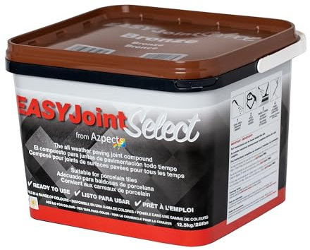 EASYJoint Select Patio Sand Ready Mixed Paving Jointing Compound for Outdoor Ceramic, Porcelain Tiles and More. 12.5kg All Weather, Strong and Durable Sweep in Joint Compound - Bronze