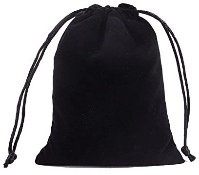 LUMoony 6Pcs Schwarze Samtbeutel mit Kordelzug, weicher Schmuckbeutel mit Kordelzug, Velours-Verpackungsbeutel, Kordelzug, Hochzeitsbevorzugungen, Partybevorzugungen, DIY-Handwerk
