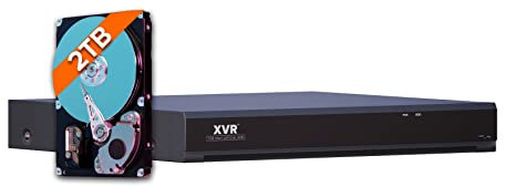 XVR 4K 16-Channel DVR Security System Recorder 5-in-1 with 2TB HDD, Human/Vehicle/Perimeter/Line Crossing Detection, Alexa/Google Home Support, Easy Remote Access and Alerts
