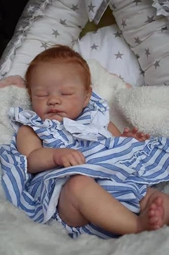 Zero pam Schlafen Reborn Puppe Mädchen 19 Zoll Lebensecht Neugeborene Puppen Mit Haaren Geschlossene Augen Reborn Baby,Realistisch Silikon Reborn Baby Spielzeug