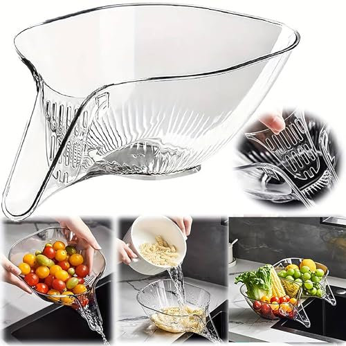 23cm SPOUT Colander -Pasta Drainer, Wash Fruit & Veg, PULSES & Bean Washing Basket, Strainer Basket, Sieve & Serve (23cm SPOUT Strainer)