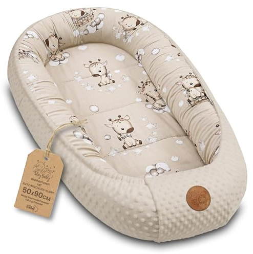 Riduttore lettino neonato - 90x50 cm nido culla pod cocoonababy babynest antisoffoco per bambina e bambino baby nest per neonati Giraffe