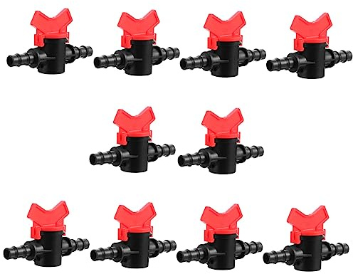 GALPADA Drip Irrigation Ball Valve Hose Connector for Garden Watering /12mm Tube Straight Shut-Off Valve 10pcs Set for Home Irrigation