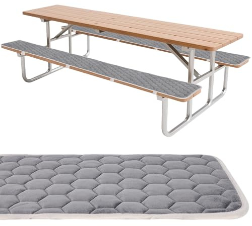 XLSBZ Lot de 2 coussins de banc en flanelle douce avec bandes de maintien – Pour l'intérieur et l'extérieur (25 x 220 cm)