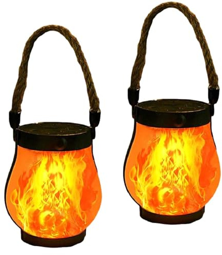 Farol solar para exteriores, linterna solar Kaliqo, luz impermeable, cuerda de cáñamo, linternas solares colgantes