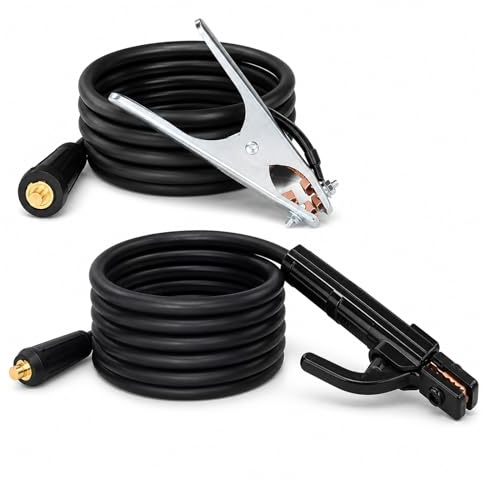 16 mm², 2,8 + 1,2 metros, soporte para electrodos de soldadura con cable y abrazadera de soldadura, cable de soldadura, accesorio de soldadura, abrazadera de alicates de soldadura para máquina de
