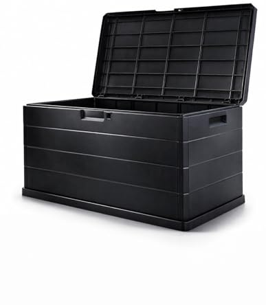 Jardin202 - Baúl Exterior Grande 170L / 340L de Resina para Jardín y Terraza | Arcón de Almacenaje | Impermeable | Resistente UV | Antracita | 340 L