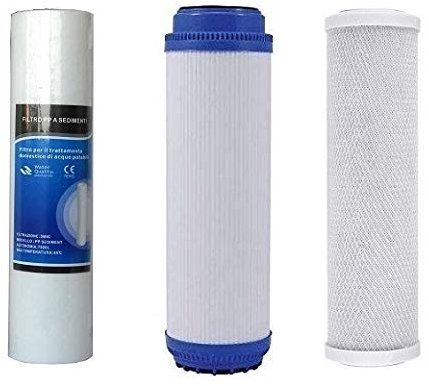 Kit 3 Filtri Filtro depuratore Acqua Rubinetto Domestico casa osmosi inversa