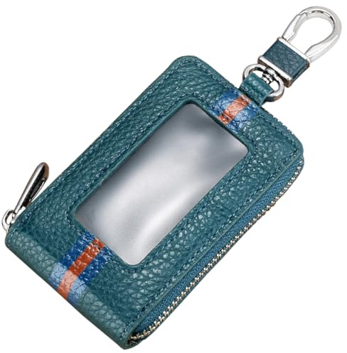 Aileder Faraday Bag Signal Blocker Pouch for Car Keys - Keyless Entry Fob RFID Blocking Case Holder - Leather Smart Protector (Blue)