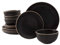 Gibson Home, set di stoviglie da 12 pezzi Rockaway, nero