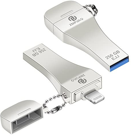 Certificado MFi 256GB Memoria USB para iPhone y iPad - Pendrive Lightning Flash Drive con Almacenamiento Externo