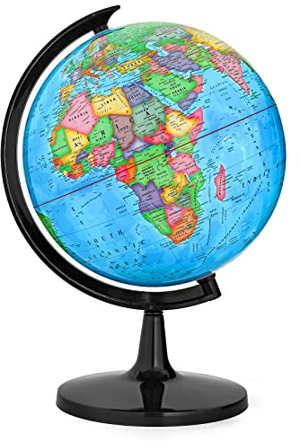 GOCHANGE Classroom Globes Elementary, 13in Large Globe More Detailed with Countries & Capitals & State Capitals, Political Teaching Tool for Adults & Children - No Assembly Required