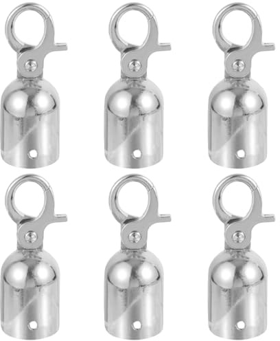 Uonlytech Rope End Stopper with Snap Hook Durable Cord End Cap for Outdoor Stanchion Rope Barriers and Guardrails Easy Attachment Connector 2.99X6.61X1.10In