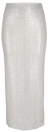 JJXX Jxmia Sequin Skirt Wvn Falda, Plata, S Mujeres