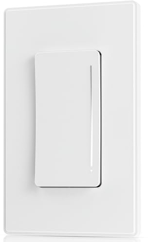 ELEGRP Dimmer Switch, Touch Dimmer Light Switch for LED Lights 150W, INC/HAL 450W,Single Pole & 3 Way LED Dimmer Switch, Needs Neutral Wire, Wall Plate Included, UL Listed, 1 Pack, Matte White