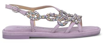Alma en Pena. Flache Sandalen für Damen., Flieder, 38 EU
