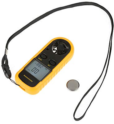 Anémomètre Numérique Portable, Jauge de Vitesse du Vent, Température de L'air, Thermomètre