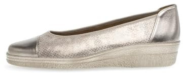 GABOR Petunia Wedge Heel Soft Leather Wedge Ballet Pumps 66.042 (Mutaro Gold, UK Footwear Size System, Adult, Women, Numeric, Medium, 5)