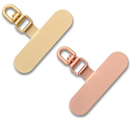 CHUQING Mobiltelefonkedja universaldynor 2 stycken mobiltelefon snodd lapp mobiltelefonband universell telefon snodd pads telefon patch, Rosa guld, M
