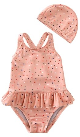 De Baño Niñas Conjunto 2 Piezas con Sombrero Manga Larga Playa Surf Conjunto para Piscina Vacaciones Tirantes Ajustable Secado Rápido Respirable Bañador Deportivo Niña (3-4 Years)