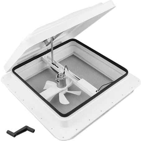 Ventilador Techo Caravana, Ventilador de techo eléctrico con tragaluz for caravana o RV con ventana ABS