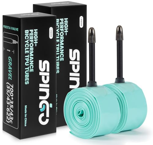 2-pack SPINGO TPU-slang Gravel 700C x 35C-43C | Ultralätt TPU cykelslang Gravel 700C x 35C/38C/40C/42C/43C punkteringssäker cykelslang med 48 mm Prestaventil