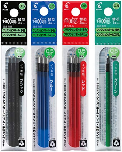 Pilot Refill för FriXion Ball 4, 4 färger, 0,5 mm rollerballpenna