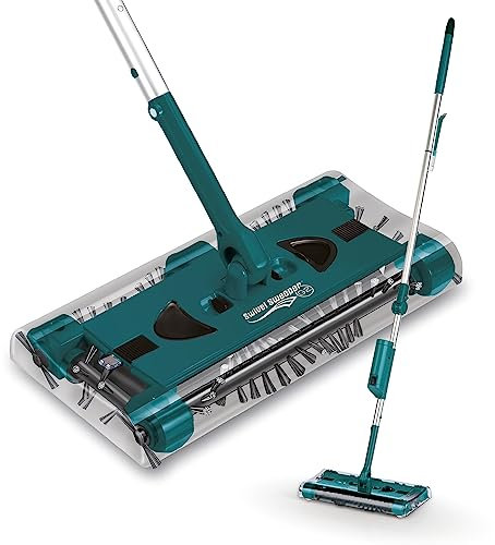 MAXXMEE Swivel Sweeper Escoba Eléctrica Inalámbrica Con Aspiradora, Batería 60 Minutos, Vaciado Fácil y Rápido, Cabezal Giratorio 360° y Junta Articulada, Sistema de 4 Cepillos, Flexibilidad Ilimitada