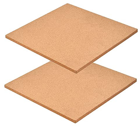 Ddff Quadratische Korkplatten, 2 Stücke Selbstklebender Kork, DIY Korkwand, Selbstklebende Kork Pinnwand für Foto Hängen, Bulletin Tafeln Heimdekoration und Büro Memoranduma (30x30x0.6cm)