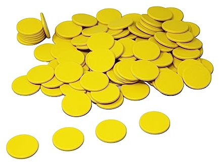 Spelmarker gul (100 st) av RE-Plastic® | Räknebrickor Marker Markeringsbrickor ø 25 mm