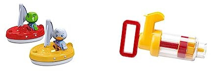 AquaPlay - 2 Segelboote + 2 Figuren - Zubehör für Wasserbahnen oder Badewanne - Kleine Wasserpumpe - Erweiterungsset