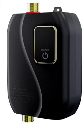 Instant Water Heater, 3000W Tankless Hot Water Heater with LCD Display for in-Line Sinks, Under Sink Water Heater for Kitchen Bathroom Washing (Black)