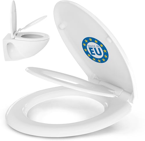 KAPPERTHAL Abattant WC avec siège enfant amovible et fermeture amortie – Hygiénique, antibactérien, idéal pour les tout-petits, facile à monter, pour toilettes ovales, blanc, durable et robuste