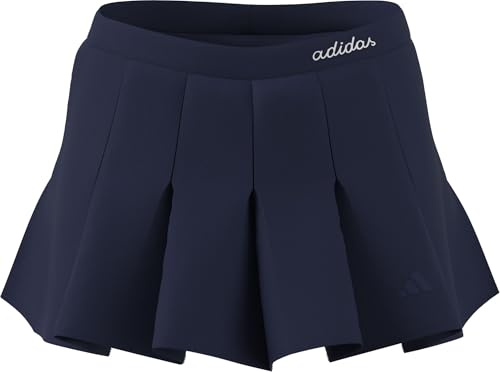 adidas Women's Seasonal Essentials Colorpop Skirt with Inner Leggings, Dark Blue/White, XXS